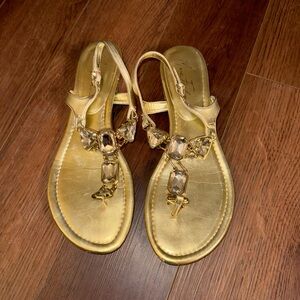 Marc Fisher gold sandals